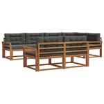 vidaXL Ensemble de canapés d'extérieur 7 Pièces Naturel et Anthracite