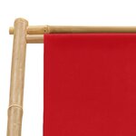 Vidaxl chaise de terrasse bambou et toile rouge