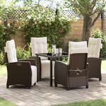 vidaXL Ensemble de jardin 5 pièces Rattan poly brun