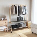 vidaXL Porte-vêtements et étagères roulettes 132x45 5x155 5cm bambou