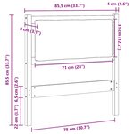 vidaXL Tête de lit Autre Marron 80 cm Bois massif en pin