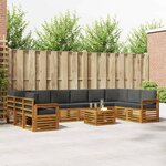 vidaXL Ensemble de canapés d'extérieur 11 Pièces Naturel et Anthracite