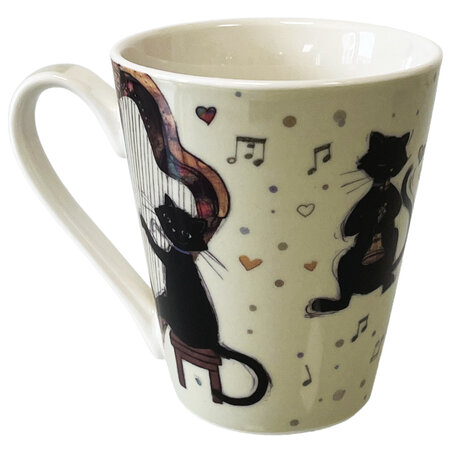 Tasse en porcelaine chats musiciens par kiub