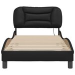 vidaXL Cadre de lit avec LED sans matelas noir 90x200 cm