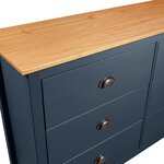 vidaXL Buffet Hill Gris 125x40x80 cm Bois de pin solide