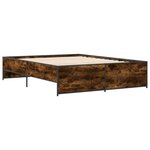 vidaXL Cadre de lit sans matelas chêne fumé 160x200 cm