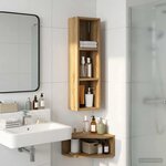 vidaXL Armoire murale de salle de bain Chêne artisan 20 x 14 x 70 cm