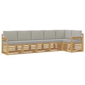 vidaXL Ensemble de canapés d'extérieur 6 Pièces Blanc et gris clair