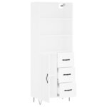 vidaXL Buffet haut Blanc 69 5x34x180 cm Bois d'ingénierie