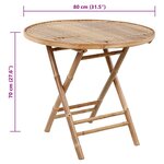 vidaXL Mobilier à dîner d'extérieur pliable 5 Pièces avec coussins bambou
