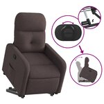 vidaXL Fauteuil inclinable marron foncé tissu