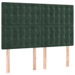 vidaXL Sommier à lattes de lit matelas et LED Vert foncé 140x190 cm
