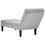 vidaXL Fauteuil long avec coussin et accoudoir droit gris nuage tissu