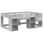 vidaXL Cadre de lit pour enfants avec rangement Gris béton 80 x 160 cm