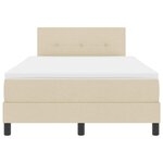vidaXL Lit boxspring avec matelas Crème 120 x 200 cm tissu