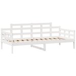 vidaXL Lit de jour et tiroirs sans matelas blanc 90x200 cm bois massif