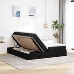 vidaXL Lit avec rangement et matelas Noir 180 x 200 cm Velours