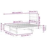 vidaXL Lit coulissant Blanc 2x(90x200) cm Bois de pin massif