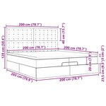 vidaXL Cadre de lit ottoman avec matelas bleu foncé 200x200 cm velours