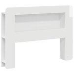 vidaXL Cabinet de Tête de Lit Blanc brillant Bois d’ingénierie