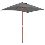 vidaXL Parasol d'extérieur avec mât en bois 150x200 cm anthracite