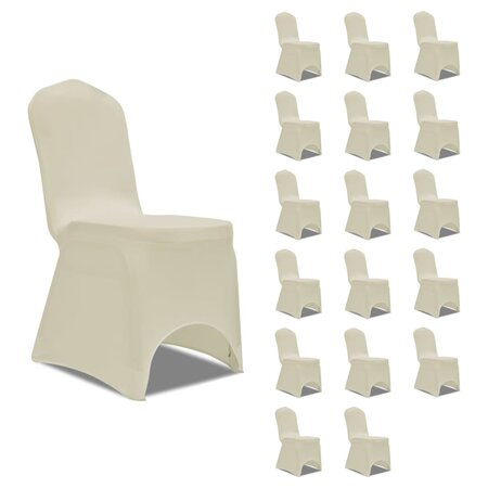 vidaXL Housses élastiques de chaise Crème 18 Pièces