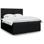 vidaXL Sommier à lattes de lit avec matelas Noir 200x200 cm Tissu