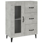 vidaXL Buffet gris béton 69 5x34x90 cm bois d'ingénierie