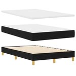 vidaXL Lit à ressort LED avec matelas Noir 120 x 190 cm tissu