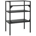 vidaXL Cadre de lavabo de salle de bain Noir 59x38x83 cm Fer