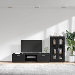 vidaXL Ensemble meuble TV avec tiroir FLORIN Noir Bois d'ingénierie