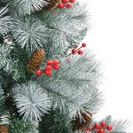 vidaXL Sapin de Noël artificiel avec pommes de pin et baies 210 cm