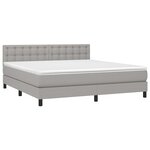 vidaXL Sommier à lattes de lit avec matelas Gris clair 160x200cm Tissu