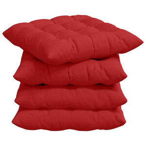 vidaXL Coussins de siège 4 Pièces Rouge 40 x 40 x 6 cm tissu