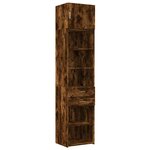vidaXL Armoire de rangement mince chêne fumé 50x42 5x225 cm