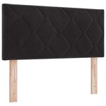 Lit à ressorts avec matelas vidaXL Noir Petit Double Velours