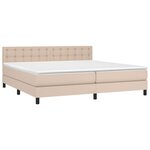 vidaXL Sommier à lattes de lit avec matelas Cappuccino 200x200 cm