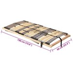 vidaXL Sommier à lattes Marron 90 x 190 cm Bois de hêtre massif