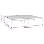 vidaXL Cadre de lit métal sans matelas blanc 200x200 cm