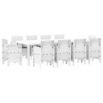 vidaXL Ensemble de salle à manger pour jardin 11 Pièces Blanc Rattan Polt