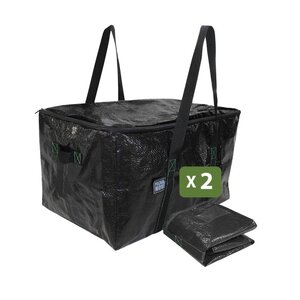 Pack and Move - Lot 2 Sacs Rangement - 55 x 35 x 30 cm - Poignées solides - Déménagement et Transport - Ultra Résistant - Réutilisable - 55L