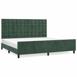 vidaXL Cadre de lit sans matelas vert foncé 200x200 cm velours