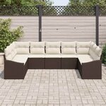vidaXL Ensemble de canapé de jardin 9 Pièces Marron Poly rotin