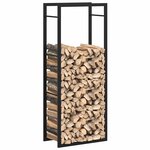 vidaXL Portant de bois de chauffage Noir mat 50x28x132 cm Acier
