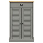 vidaXL Armoire à chaussures VIGO gris 60x35x96 cm bois massif de pin
