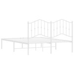 vidaXL Cadre de lit métal avec tête de lit blanc 140x190 cm