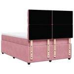 vidaXL Sommier à lattes de lit avec matelas Rose 140x190 cm Velours