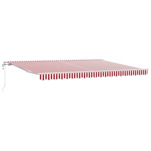 vidaXL Auvent rétractable Rouge et Blanc 450 × 300 cm