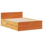 vidaXL Cadre de lit sans matelas avec tête de lit brun cire 160x200 cm