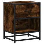 vidaXL Tables de chevet 2 Pièces chêne fumé 40x31x50 cm bois ingénierie